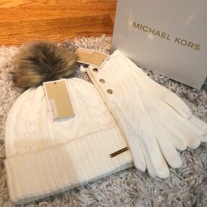 Michael Kors gloves and matching hat